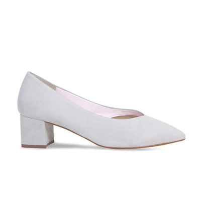 Ingrid: Pale Gray Suede